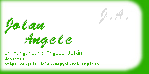 jolan angele business card